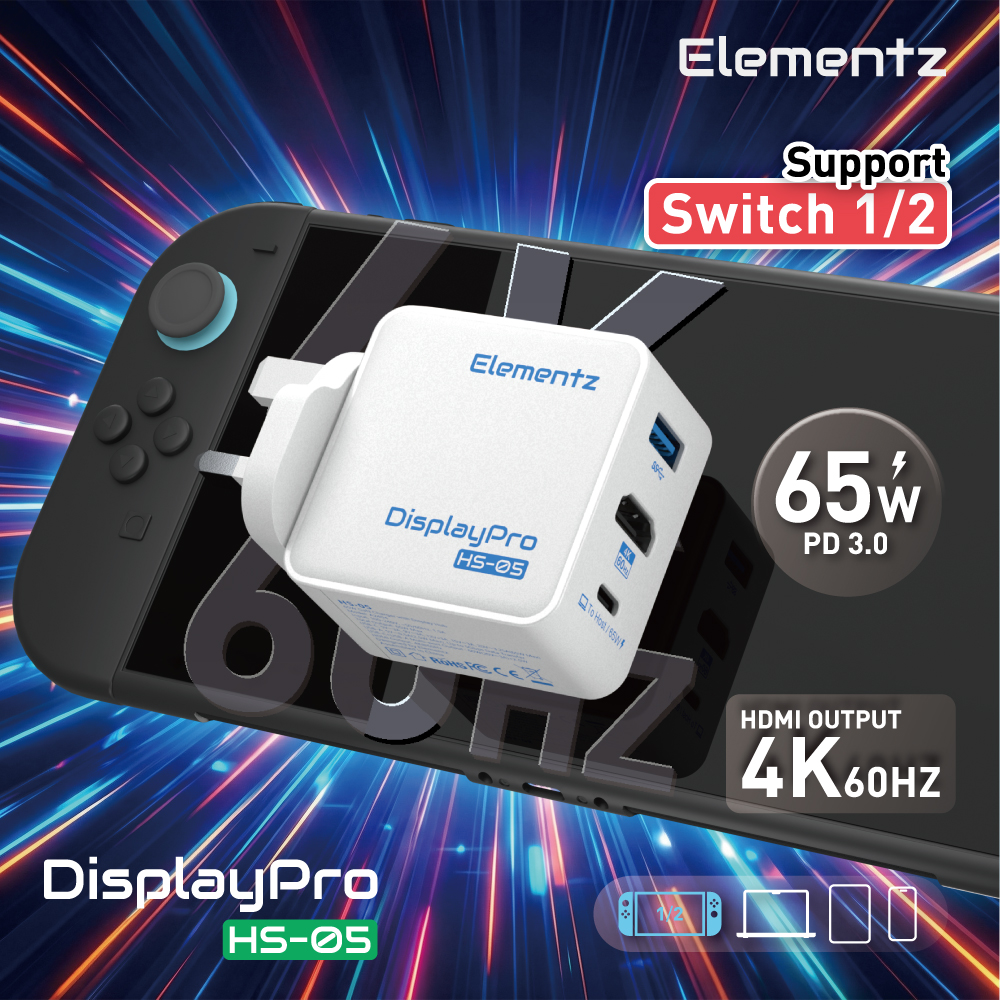 3 in 1 65w GaN Charger Hub HDMI 4K@60Hz<br>(HS-05)
